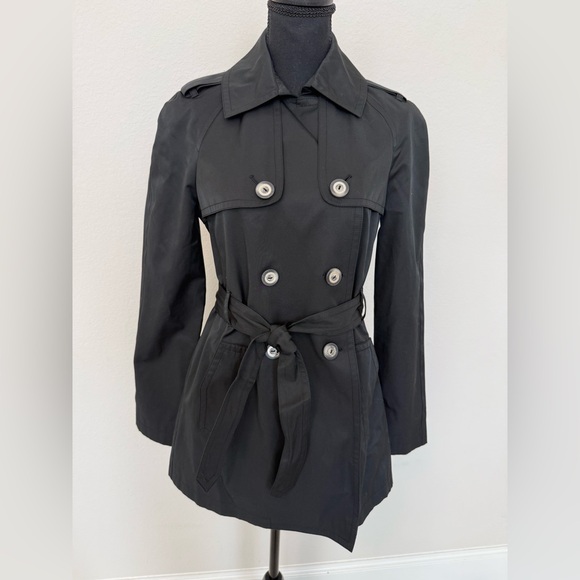 NWT Express Black Trench Coat | Size S/P | Double Breasted Belted Jacket - Picture 2 of 11